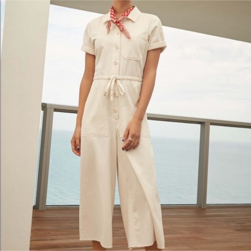 Madewell Wide Leg Utility Jumpsuit Ivory